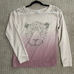 Word of Mouth Tiger sweatshirt with metal studs size M